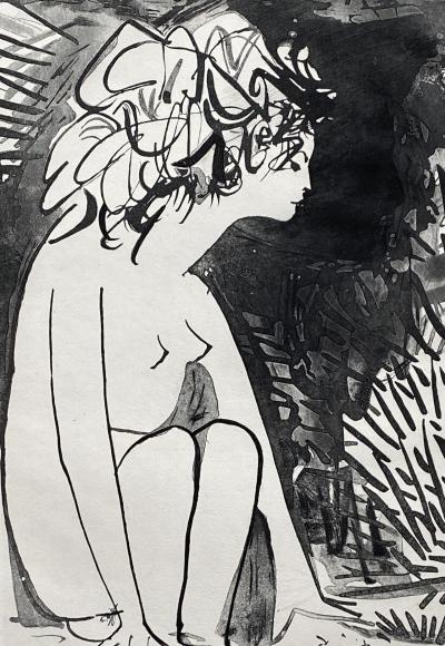 Pablo PICASSO - Femme assise, 1954 - Gravure signée dans la planche 2